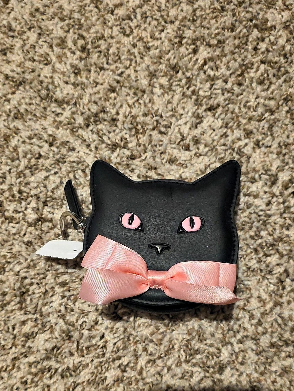 Bath & Body Works Black Cat Coin Purse with Pink Bow
